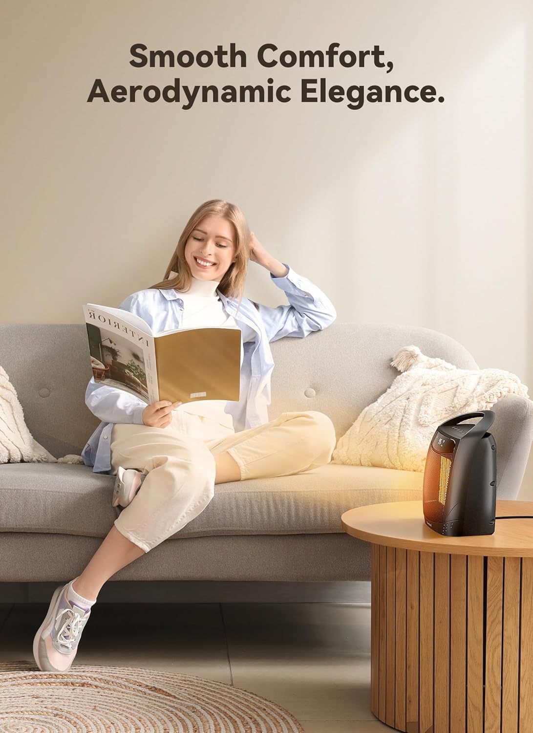 1500W Electric Space Heater with Remote - Portable PTC Ceramic Heater for Home & Office