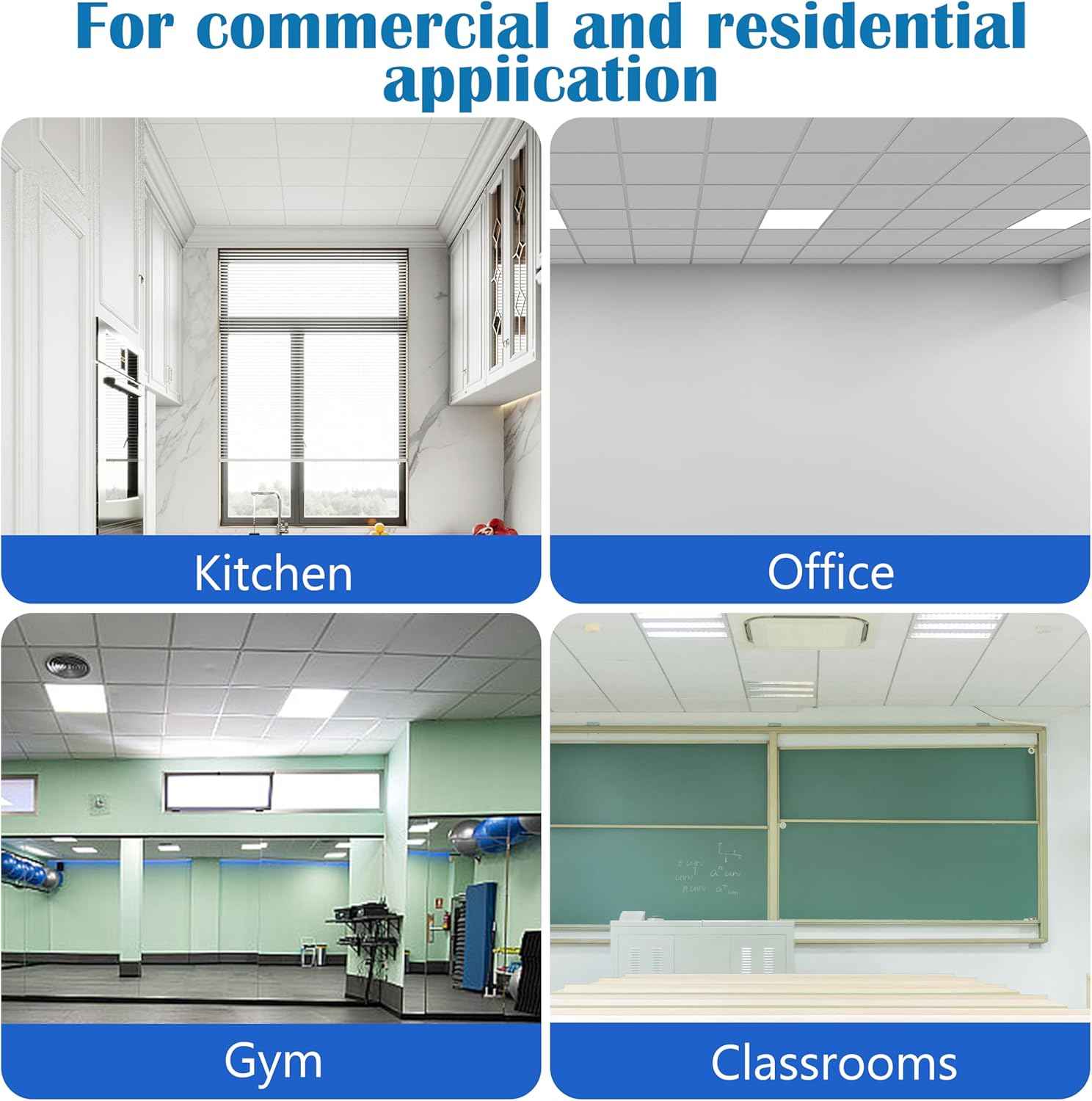 12-Pack Waterproof White Drop Ceiling Tiles 2ft x 2ft - Fire-Rated PVC Panels