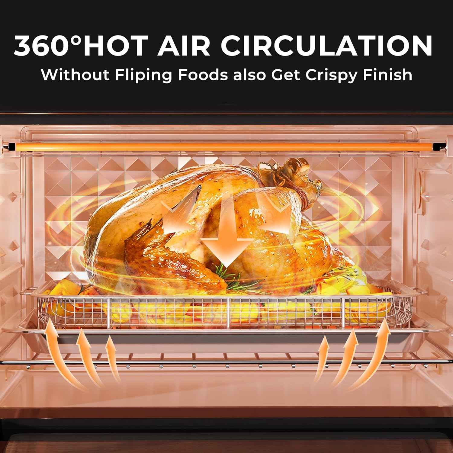 Air Fryer Basket Set with Parchment Papers - Non-Stick Stainless Steel Trays (2 Sizes)