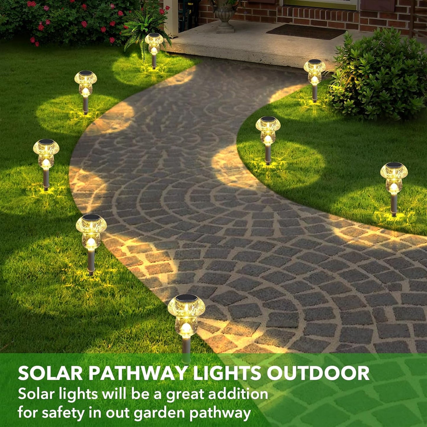 16 Pack Solar Powered Mushroom Lights - Waterproof LED Garden Pathway Lighting for Yard & Landscape Decor (Purple)