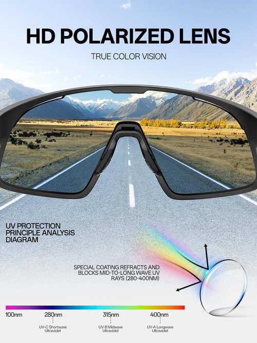 KAPVOE Polarized Cycling Glasses Men Women Sports Sunglasses for Mountain Bike Running Fishing Baseball K383