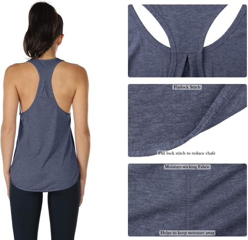 Icyzone Workout Tank Tops for Women - Athletic Racerback Yoga & Running Tanks | Loose Fit Design