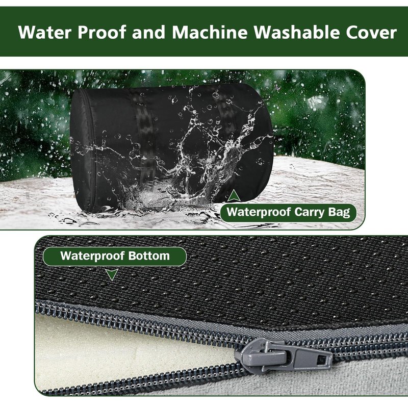 Selectico 3.5" Extra Thick Foam Camping Mattress, Waterproof Cover & Travel Bag, Portable Sleeping Pad for Car/Tent/Cot/SUV/Trunk/Floor/Guest Bed(Cot)