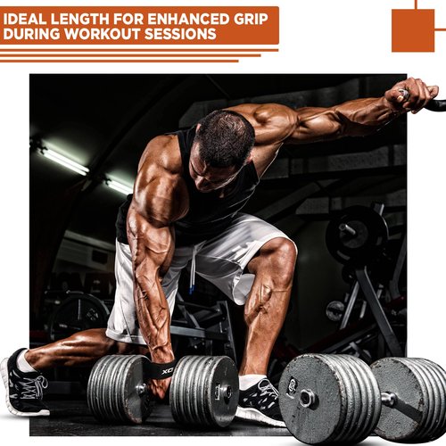 RDX Weight Lifting Wrist Wraps with Gym Straps, Elasticated 18” Cotton Wrap, 60CM Anti Slip Workout Strap Support, Bodybuilding Deadlifting Powerlifting Fitness Gymnastics Strength Training, Men Women