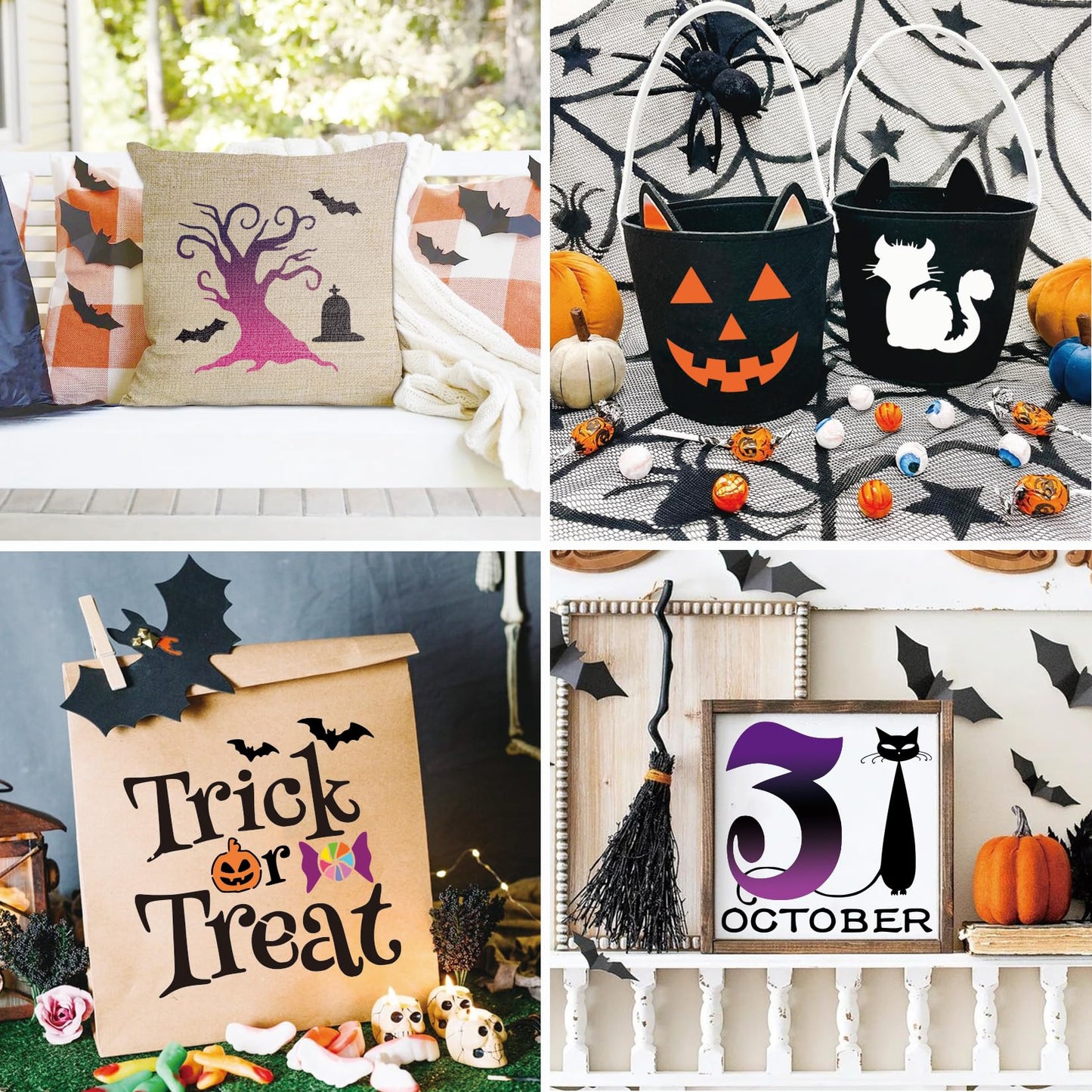 Halloween Stencils for Shirts Reusable Halloween Ghost Paint Stencil for Crafts Door Mats Glass Crafts Cookie Baking Door Hanger Sign (spider18)