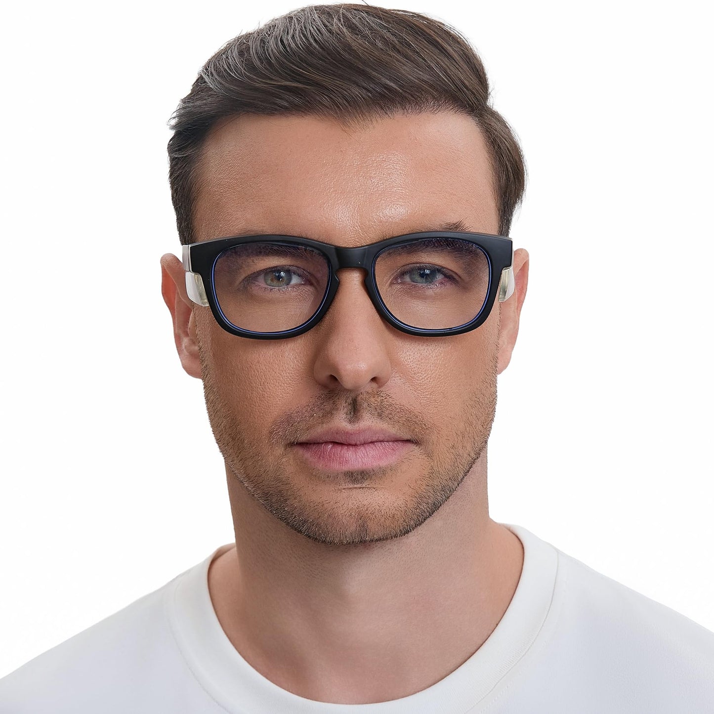 Safety Glasses with Side Shields - 3 optional Lenses (Clear, Tinted, Polarized) - ANSI Z87.1 Certified Protective Eyewear for Work & Outdoor Activities (Clear)