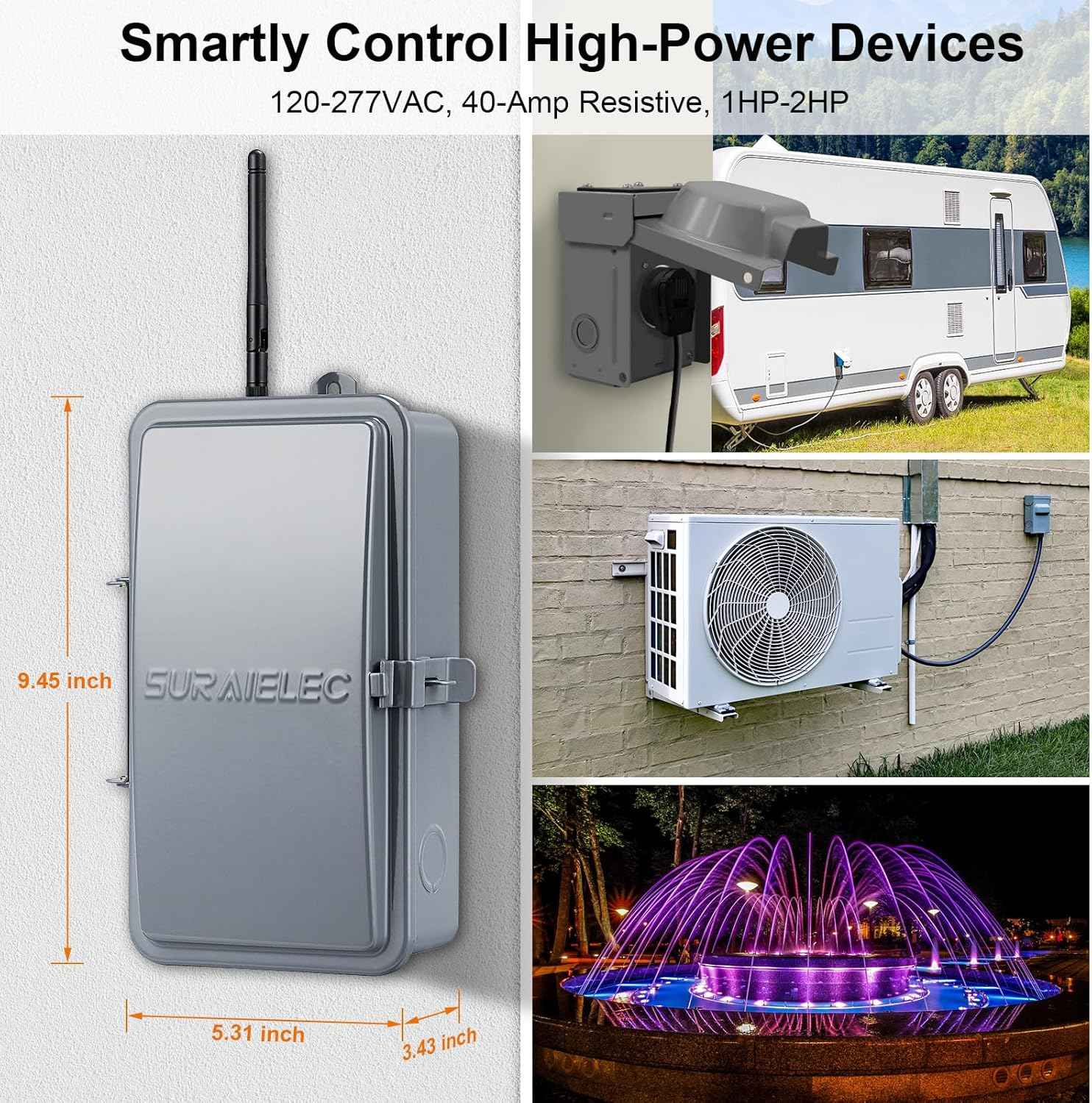 WiFi Smart Pool Timer - Heavy Duty 40 AMP Control for Pumps, Heater & Spa