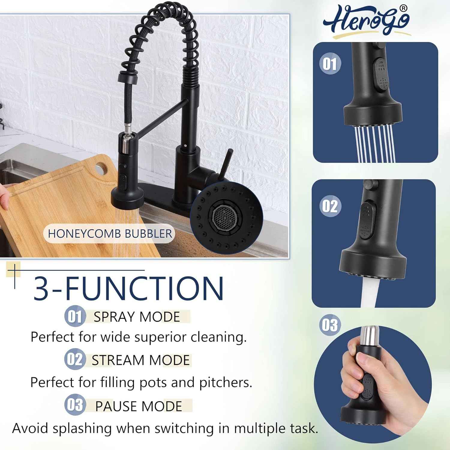 Touchless Kitchen Faucet with Soap Dispenser & Pull Down Sprayer - Commercial Grade Brushed Nickel