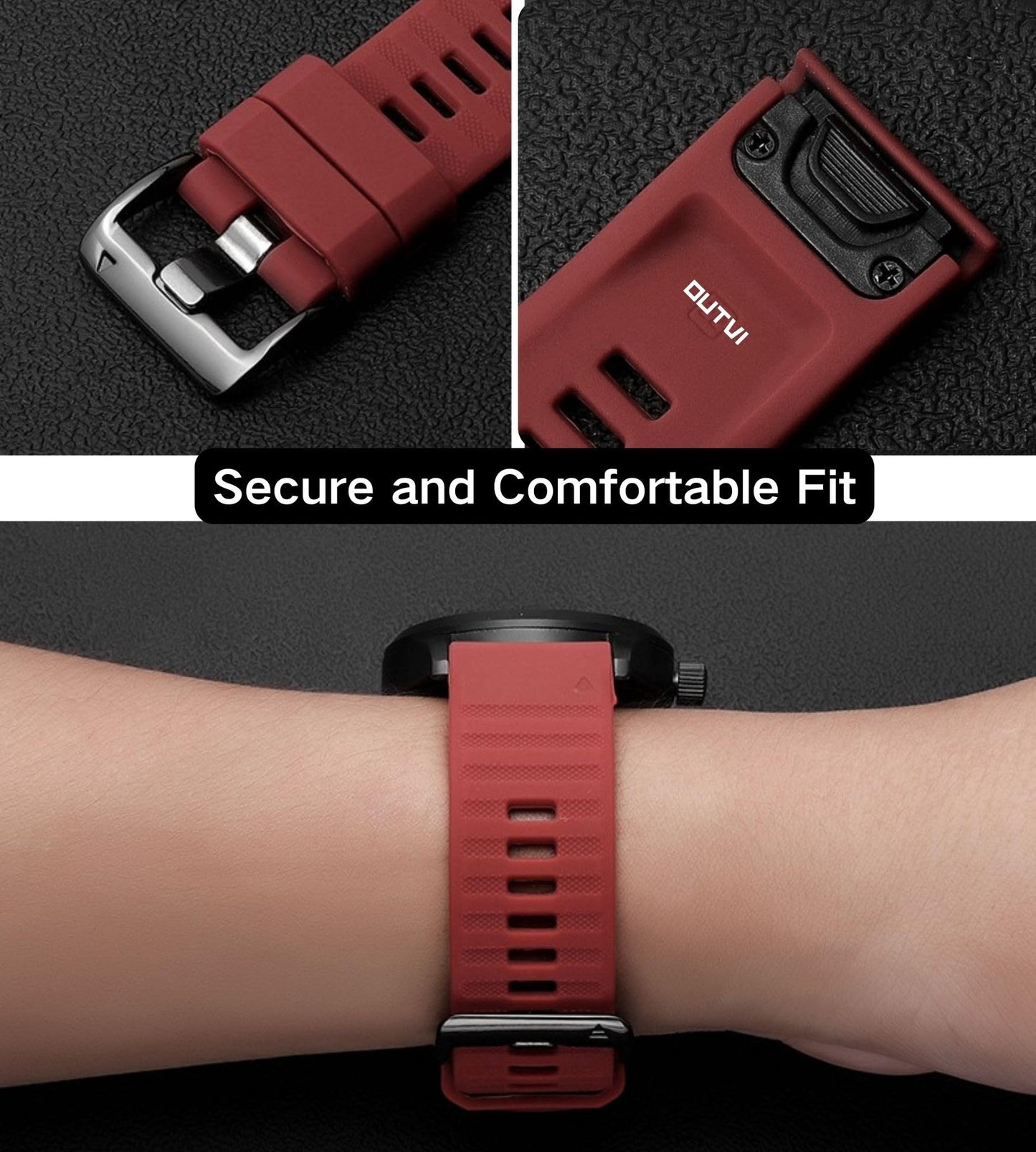 OUTVI 26mm watch band compatible with garmin fenix 5x 6x Pro 7x 3 hr rugged silicone quick fit 26 strap replacement for Epix Pro Gen 2 51mm Enduro 2 Descent Mk2 Mk2i Mk3i tactix men women Army Green