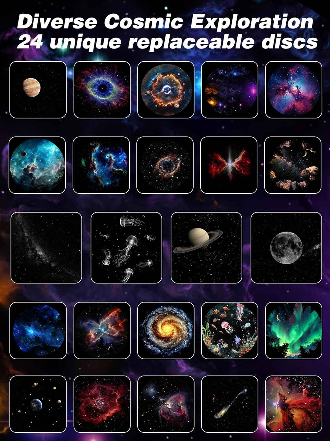 Galaxy Star Projector Night Light - High-Definition Home Planetarium for Kids & Relaxation