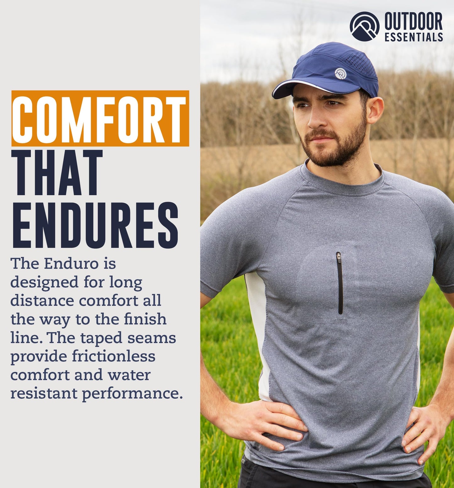 OutdoorEssentials Running Hat - Breathable Running Hats for Women & Men - Jogging Exercise Hiking Cap - Trail Baseball Tennis Navy