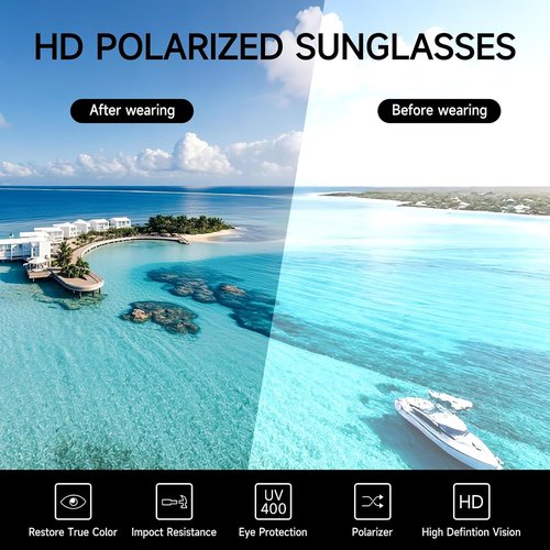 MASDUN Polarized Sunglasses - UV Protection for Men & Women | Stylish Square Design (3 Pack)