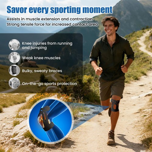 TASZOOS Pre-Shaped Kinesiology Tape for Knees - 14Pcs Waterproof Knee Tape for Knee Pain Relief, Knee Support - Elastic & Breathable Athletic Tape for Running, Hiking, Squats, Sports (Black)