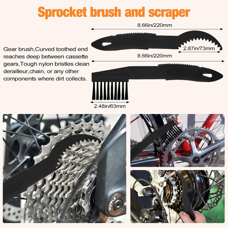 LOQOMI Bicycle Cleaning Kit including chain Cleaing Agent,chain brush,maintenance tool,lube,degreaser
