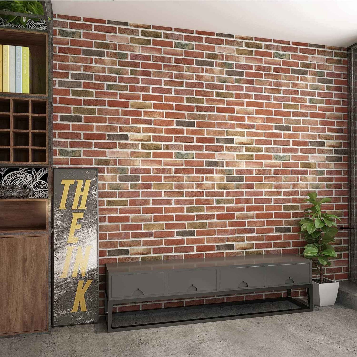 Faux Brick 3D Wall Panels - 10-Pack Peel and Stick Waterproof Foam Wallpaper in Red Brown for Bedroom, Bathroom, Kitchen