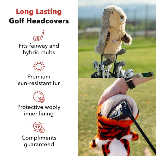 Daphne's Headcovers Black Poodle Hybrid Headcover | Premium Hybrid and Fairway Wood Headcovers | Funny Golf Covers | Stylish Protection for Clubs | Men's Golf Gear | Hybrid Headcover for Men and Women
