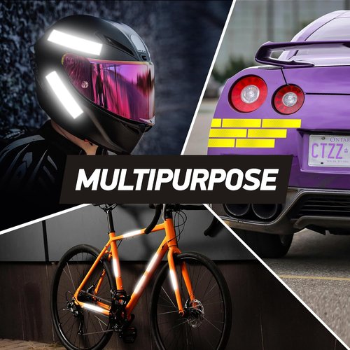 3M Diamond Grade Reflective Stickers - White Safety Tape | 1.25″ x 6″ | 5-Pack for Helmets, Cars & More