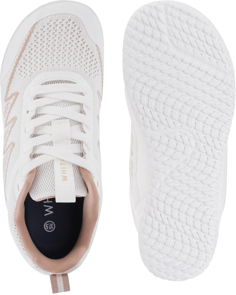 WHITIN Women Barefoot Shoes Minimalist Wide Toe Box Sneakers Size 9.5 Zero Drop Sole Walking Trail Running Casual Flexible Sport Gym Pink White 40.5