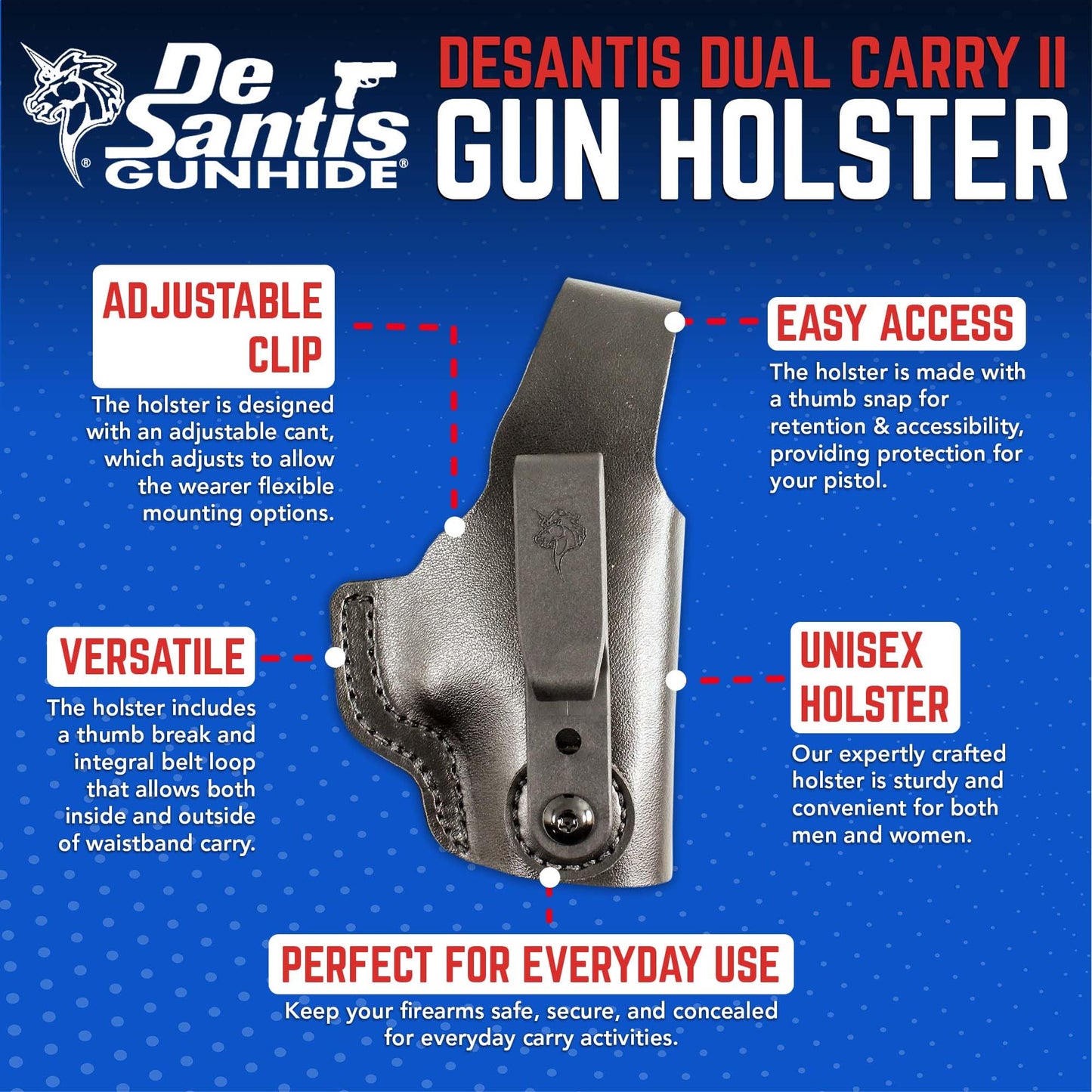 Desantis Dual Carry Ii Sig P365 033BA8JZ0, Color, Right, Black