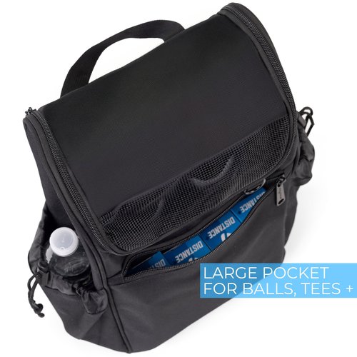 Athletico Elite Edition Golf Shoe Bag - Zippered Shoe Carrier Bags With Ventilation & Outside Pocket for Socks, Tees, etc. (Black)