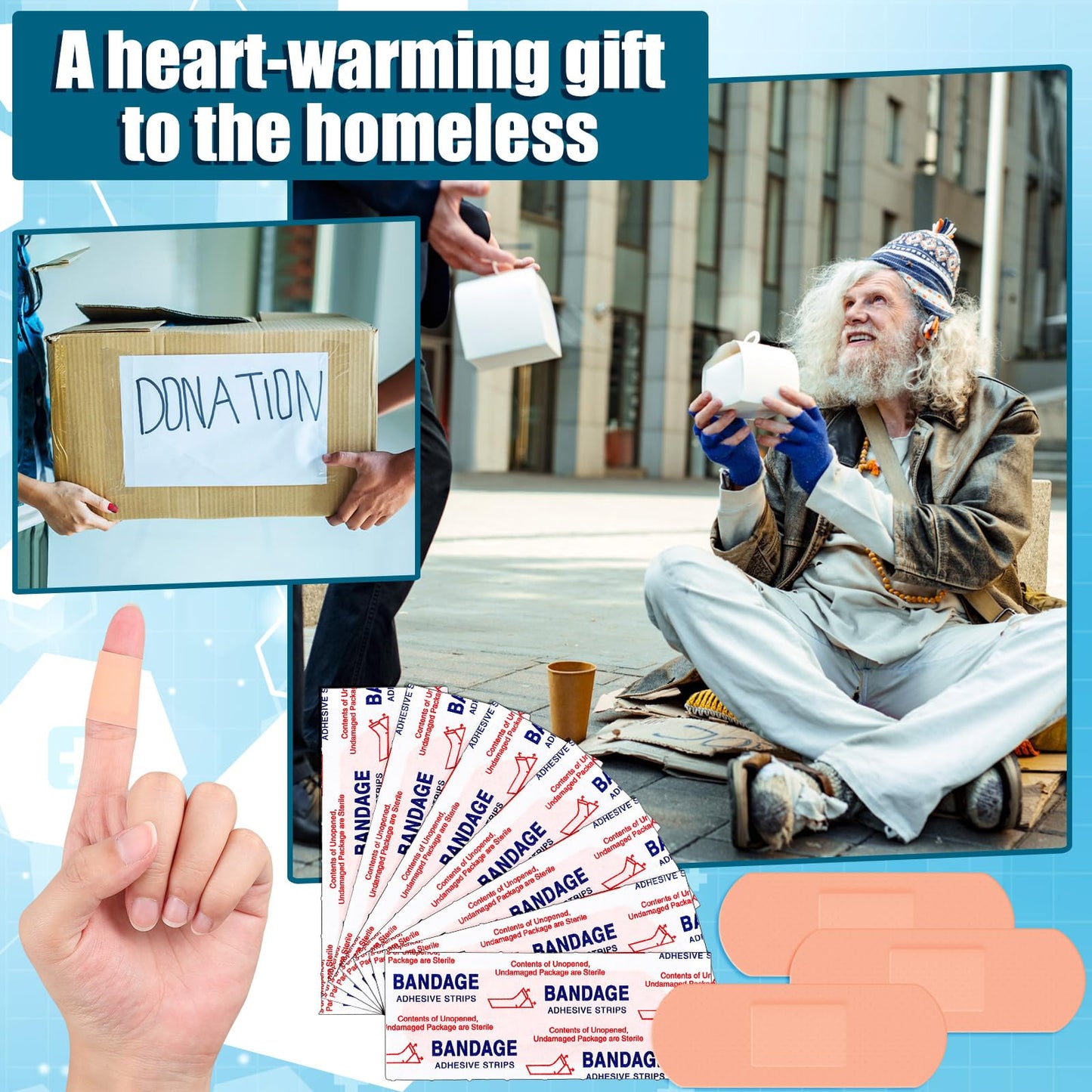 Timgle 500 Pcs 1" X 3"Adhesive Bandages Bulk Waterproof Adhesive Breathable Bandages for Sensitive Skin School Nurses Businesses Travel First Aid Kits Homeless Care Supplies Donations