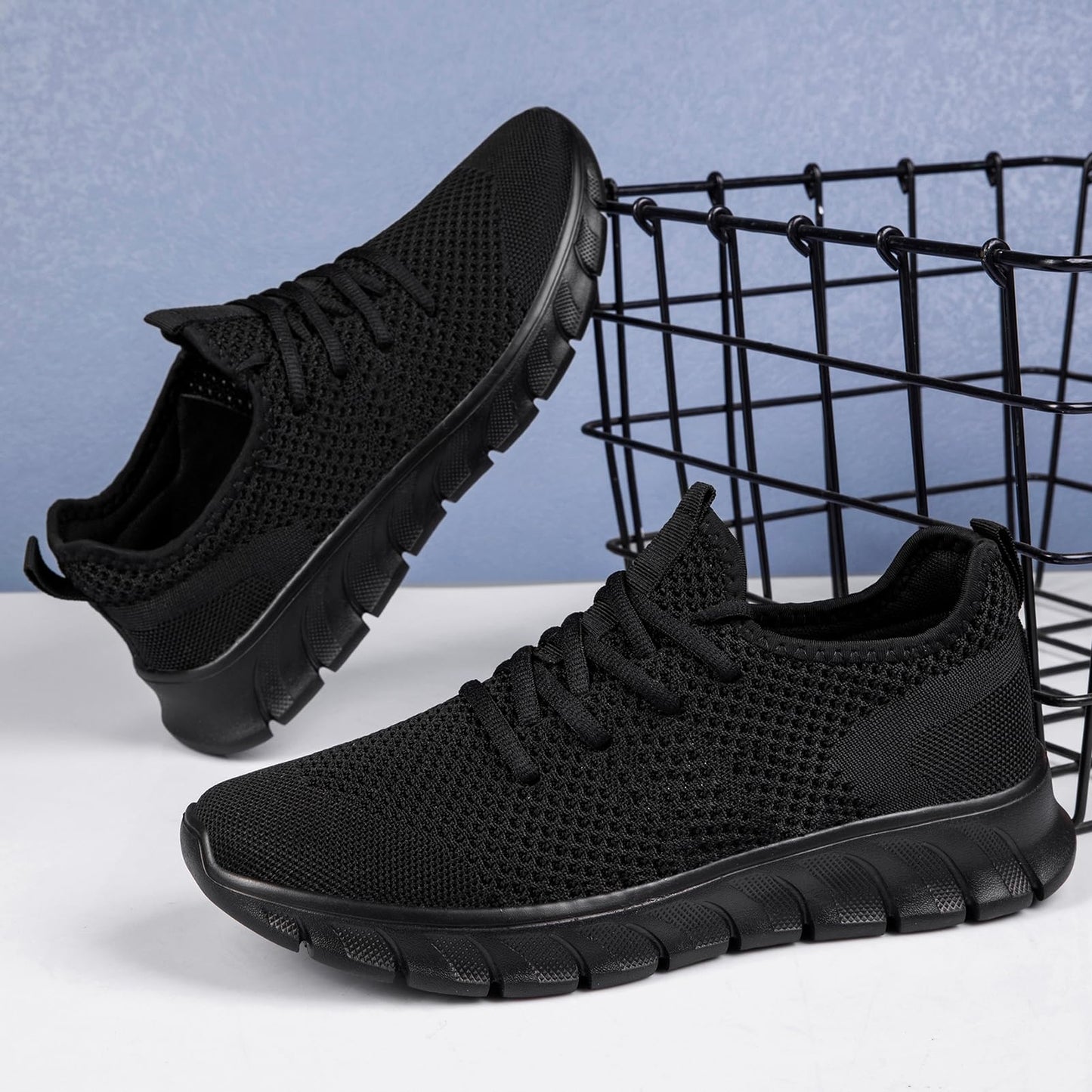 VLHGCG Running Shoes Men Slip Ins Sneakers Tennis Breathable Walking Comfort Gym Shoes Lightweight,Black,Size 11