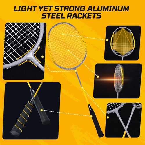 Haokelball Badminton Volleyball Net Set Combo – Adjustable Width 20-32ft & Height, with Rackets, Shuttlecocks, Volleyball, Boundary Line, Carry Bag – Badminton Sets for Backyards, Outdoor, Grass, lawn