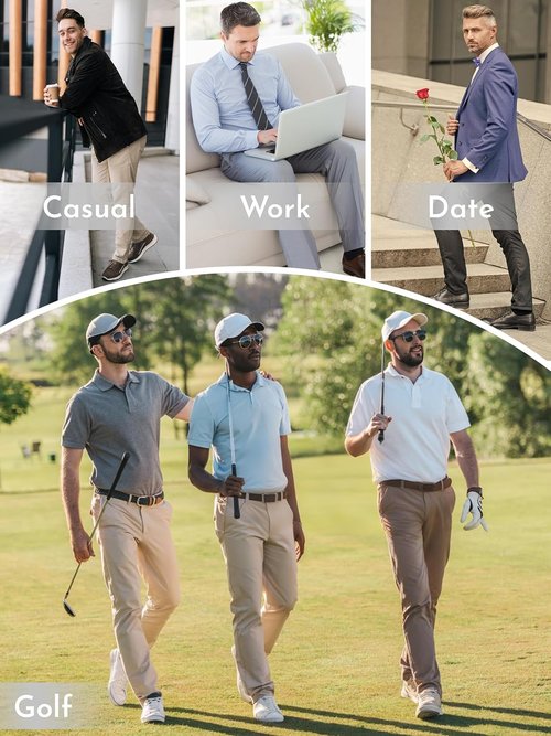 LETAOTAO Men's Golf Pants - Lightweight Stretch Casual Trousers with Pockets | Available in 32"-38" Sizes