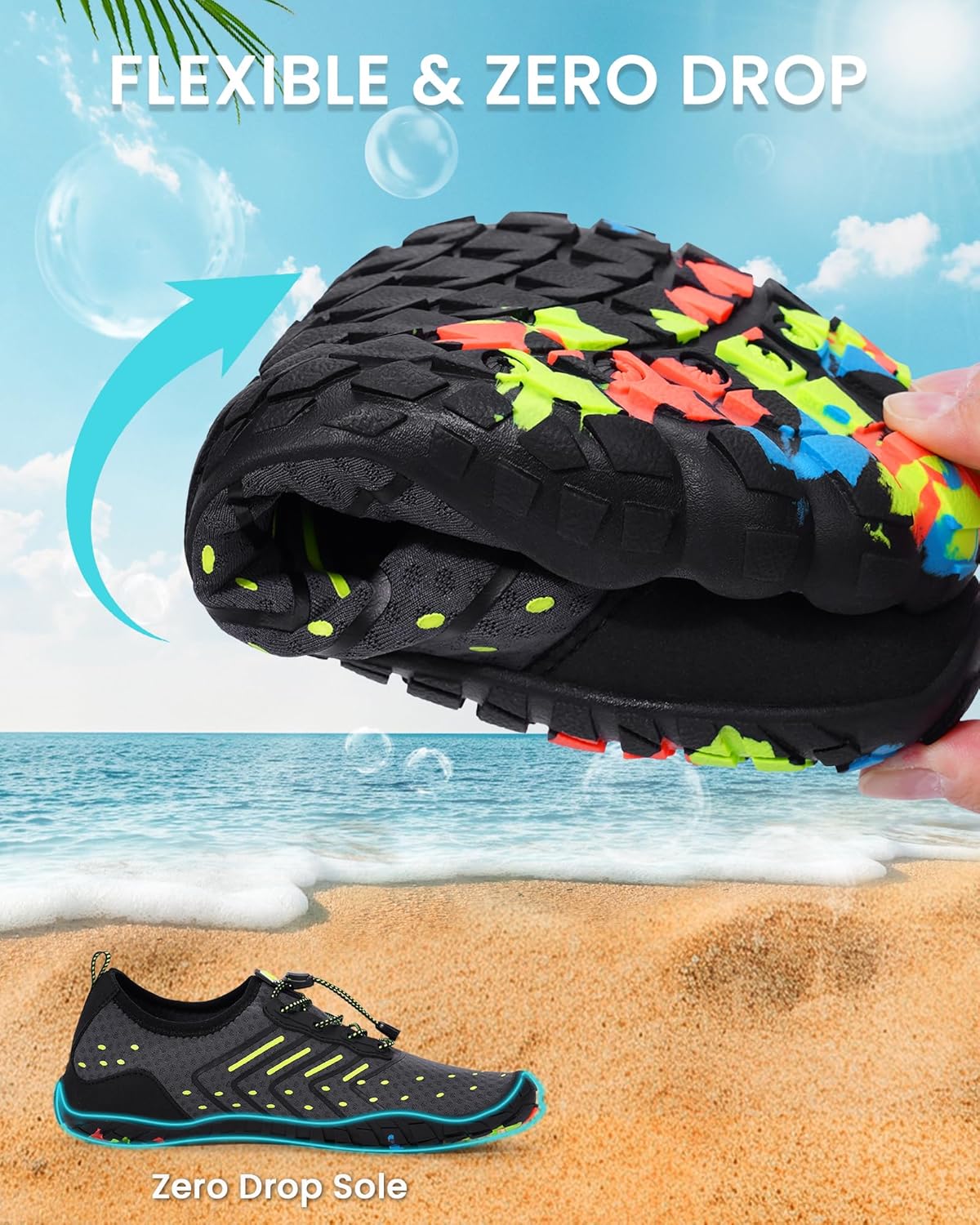Skiennix Water Shoes - Quick-Dry Barefoot Aqua Socks for Swimming, Beach, and Hiking | Unisex Design