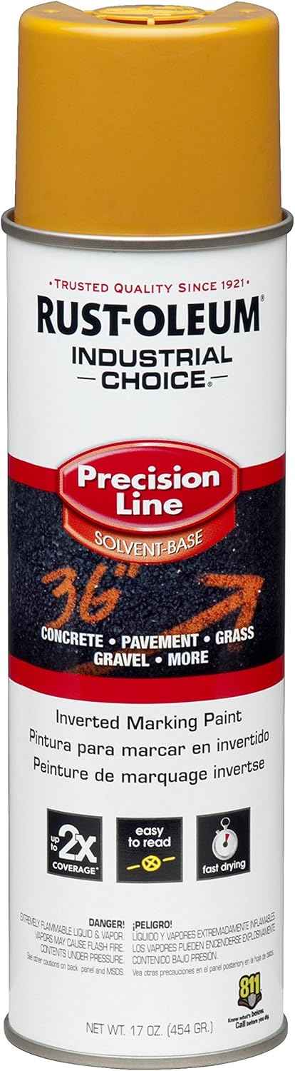 Fluorescent Orange Marking Spray Paint - Rust-Oleum 12 Pack, 17 Oz Inverted Solvent-Based