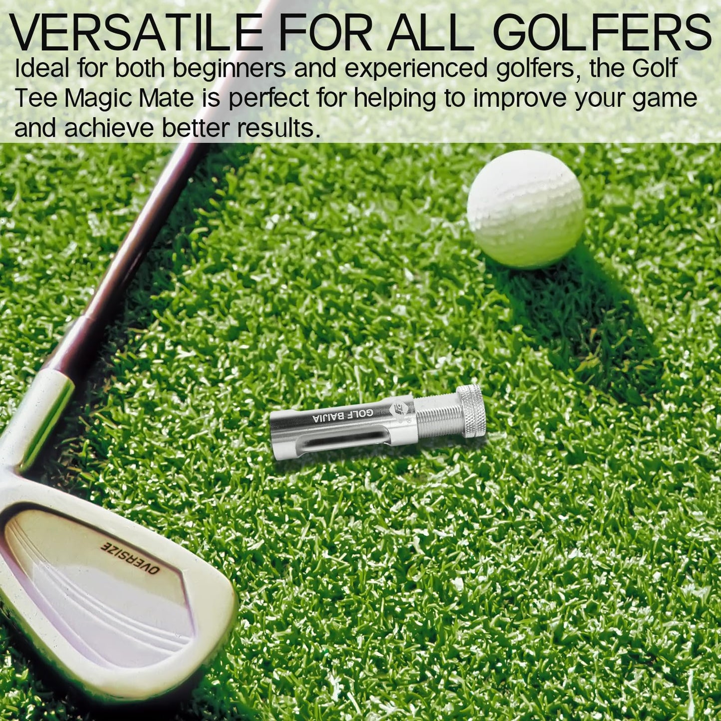 Tizee Golf Tee Magic Mate - Precision Golf Tee Height Adjuster and Lifter, Lightweight Alloy Tool for Optimal Trajectory and Consistent Shots (Silver)
