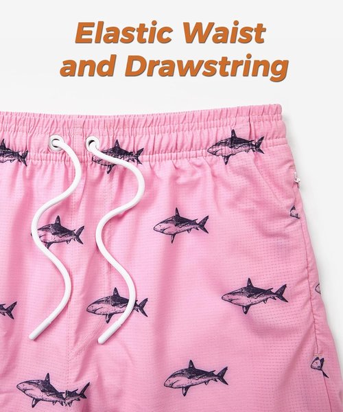 ELETOP Men's Swim Trunks - Compression Liner Bathing Suit with Zipper Pockets | Stylish Beach Shorts