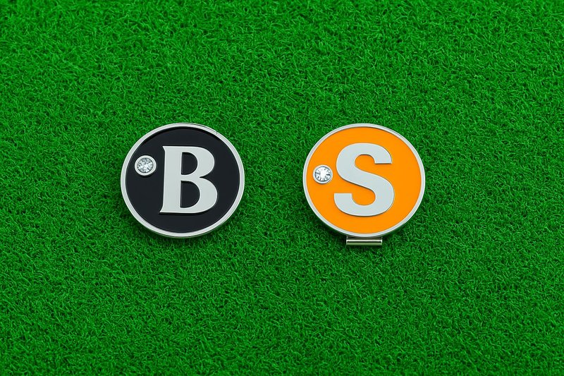 EGG PRO Initial Golf Ball Marker, 3 cm Diameter, Crystal Accent, Initial C