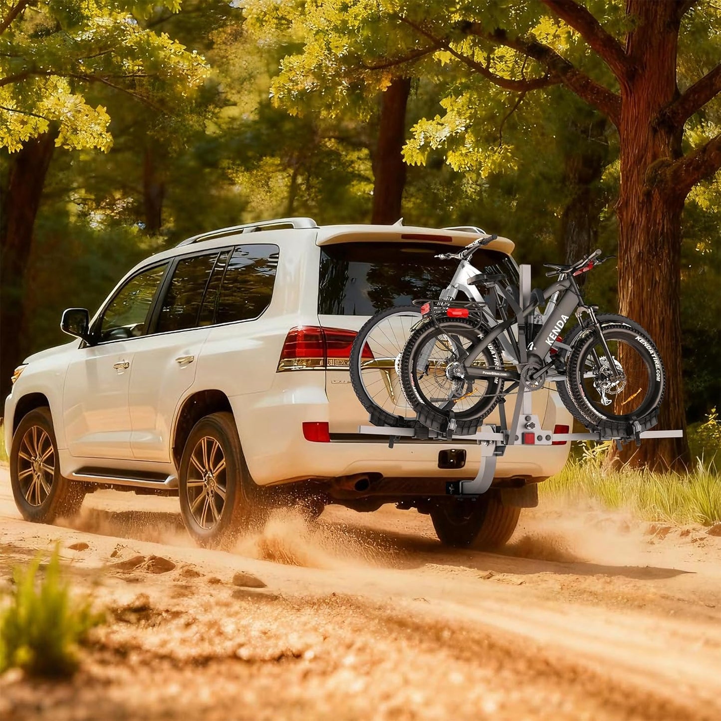 WILDROAD Hitch Bike Rack - Foldable 2-Bike Carrier for Standard, Fat Tire & E-Bikes | 180 lbs Capacity