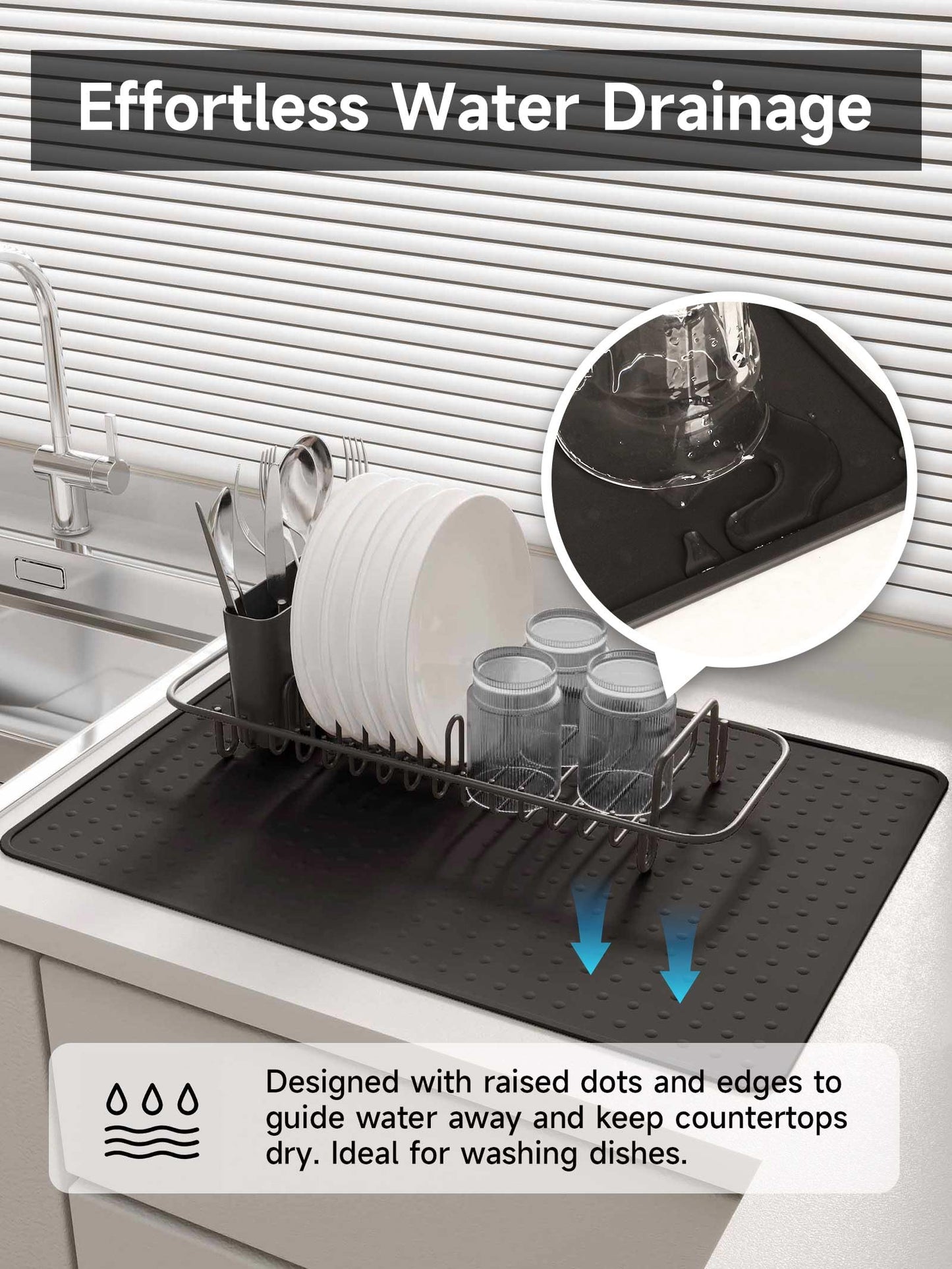 XiFEO Silicone Stove Top Cover for Electric Stove, Glass Stove Top Cover Protector, Flat Top Range Cover – Double as Dish Drying Mat, Coffee Bar Mat, Kitchen Stove Accessories, 28 x 20 in, Black