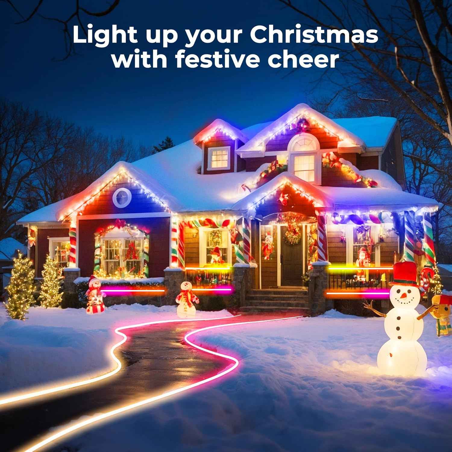 100FT Waterproof RGB LED Neon Rope Lights - App/Remote Control, Music Sync for Outdoor & Bedroom Decor