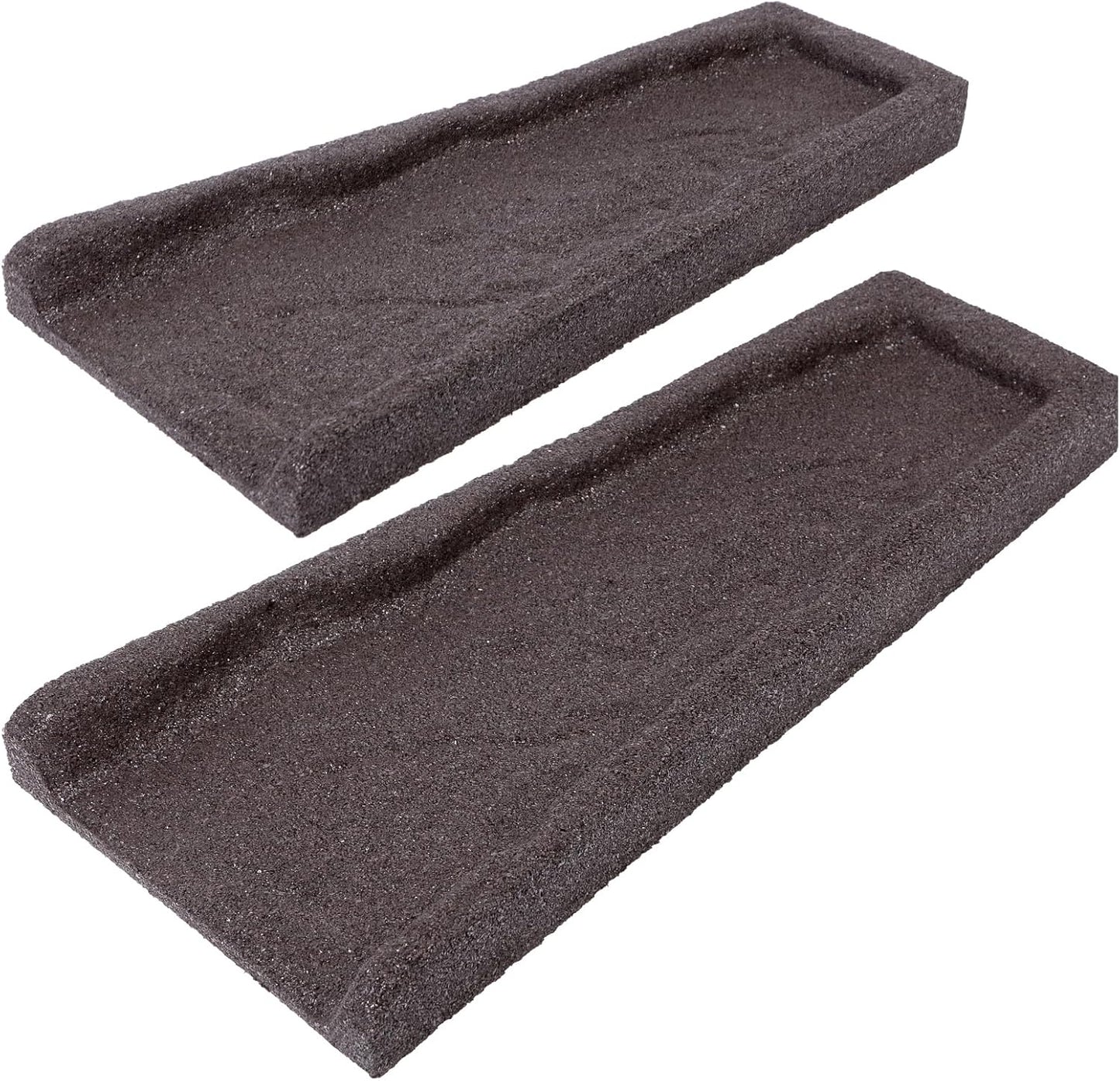 Rubber Downspout Splash Block - 2 Pack Rain Gutter Drain Trays in Gray