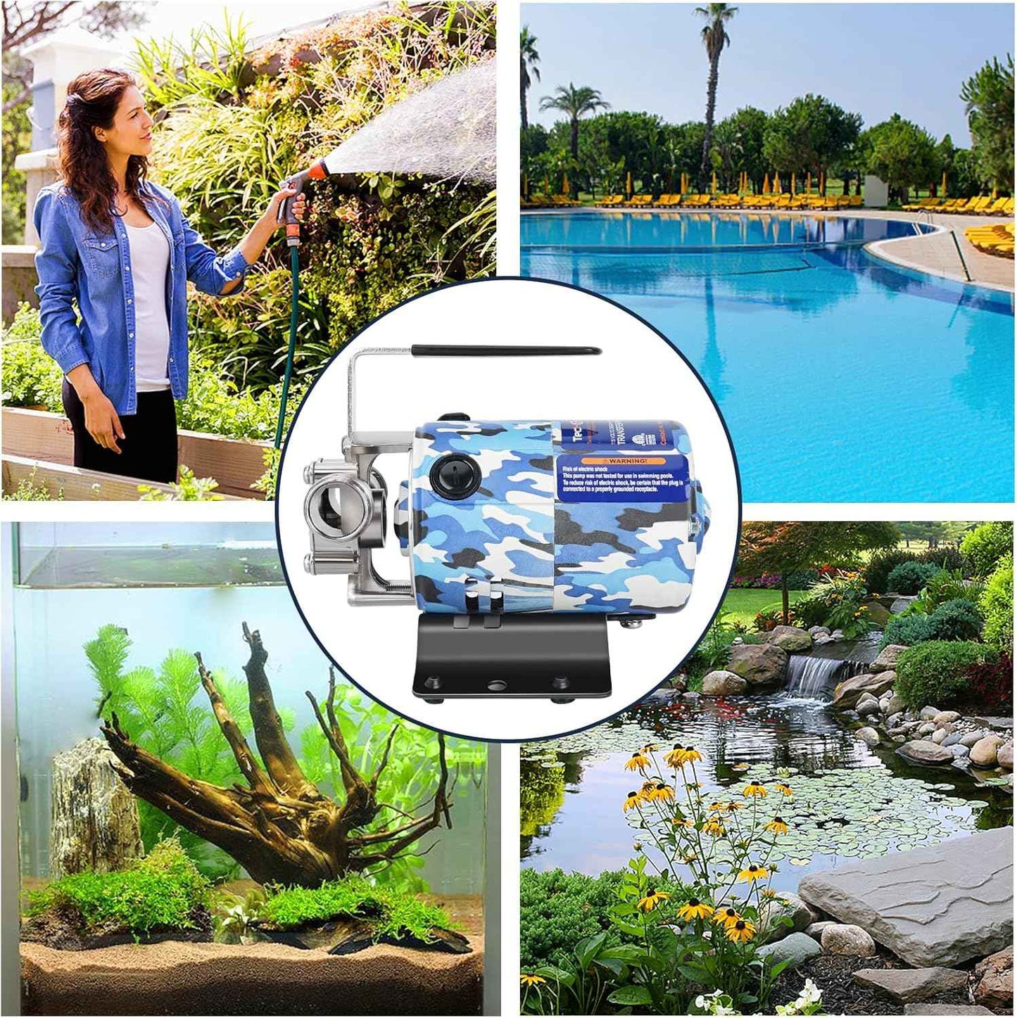1500GPH Submersible Water Transfer Pump - 12V Sump Pump with 20ft Power Cord