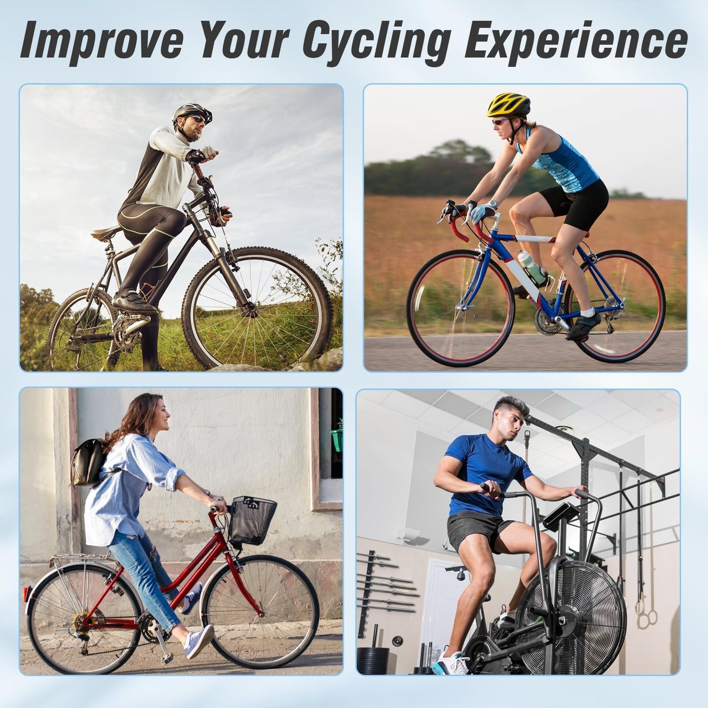 Zacro Bike Seat Cushion - Gel Padded Bike Seat Cover for Men & Women Comfort, Adjustable Velco Secure Bicycle Cushion Saddle, Fit with Peloton Bicycle, Indoor & Outdoor