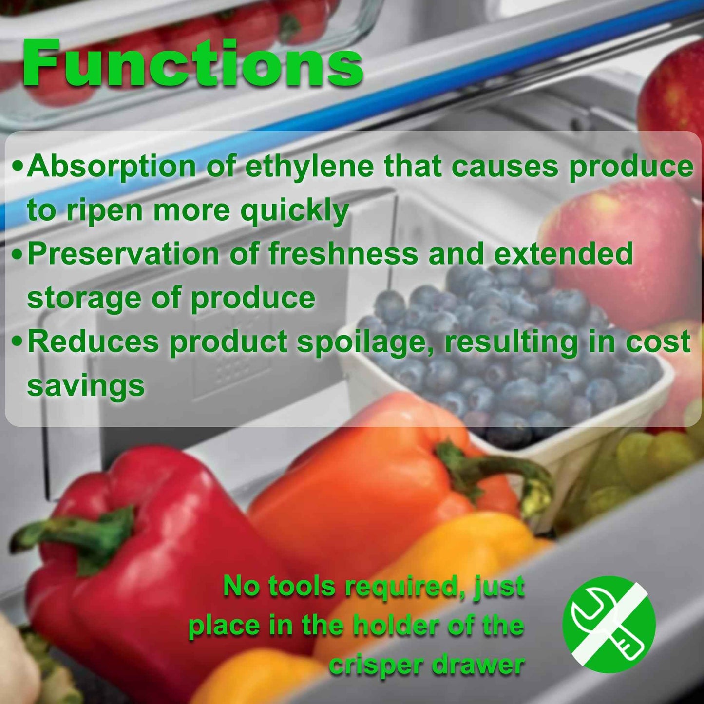 LeoTube Refrigerator Produce Preserver Replacement for Frigidaire FRPAPKRF2PK FRPAPKRF Pure Air Produce Keeper (4)