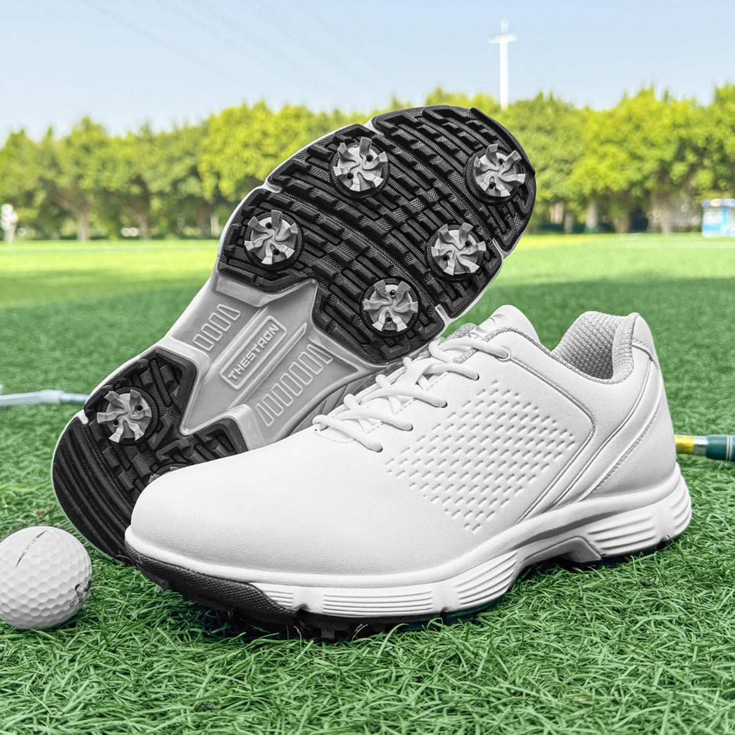 Skiennix Waterproof Golf Shoes - Spiked Sneakers for Men | Durable Outdoor Footwear for Golfers