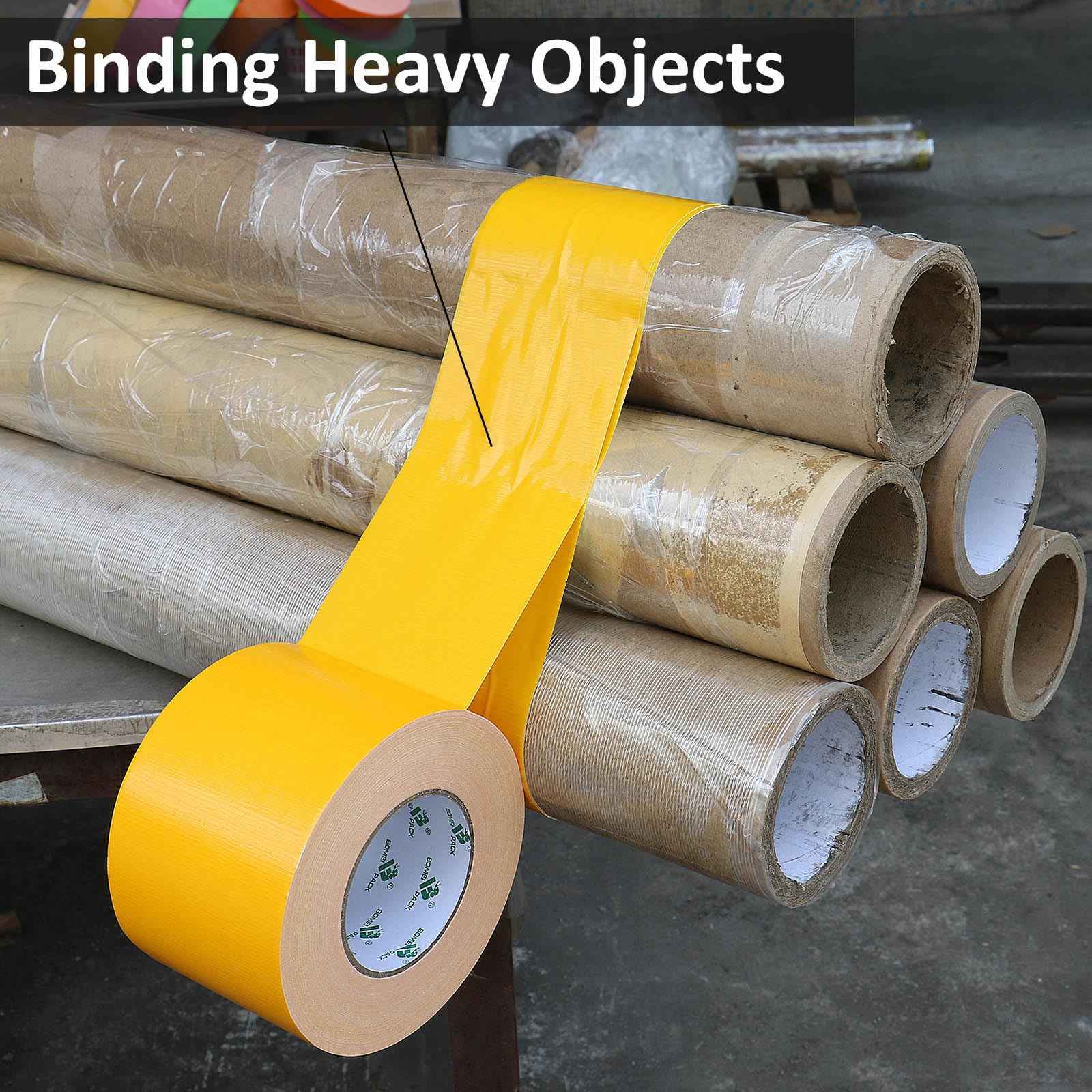 BOMEI PACK 4inch Wide Yellow Duct Tape, Heavy Duty Strong Waterproof Industrial Color Duct Tape 9.0mil x 4inch x 60yds for Packing and Repairing