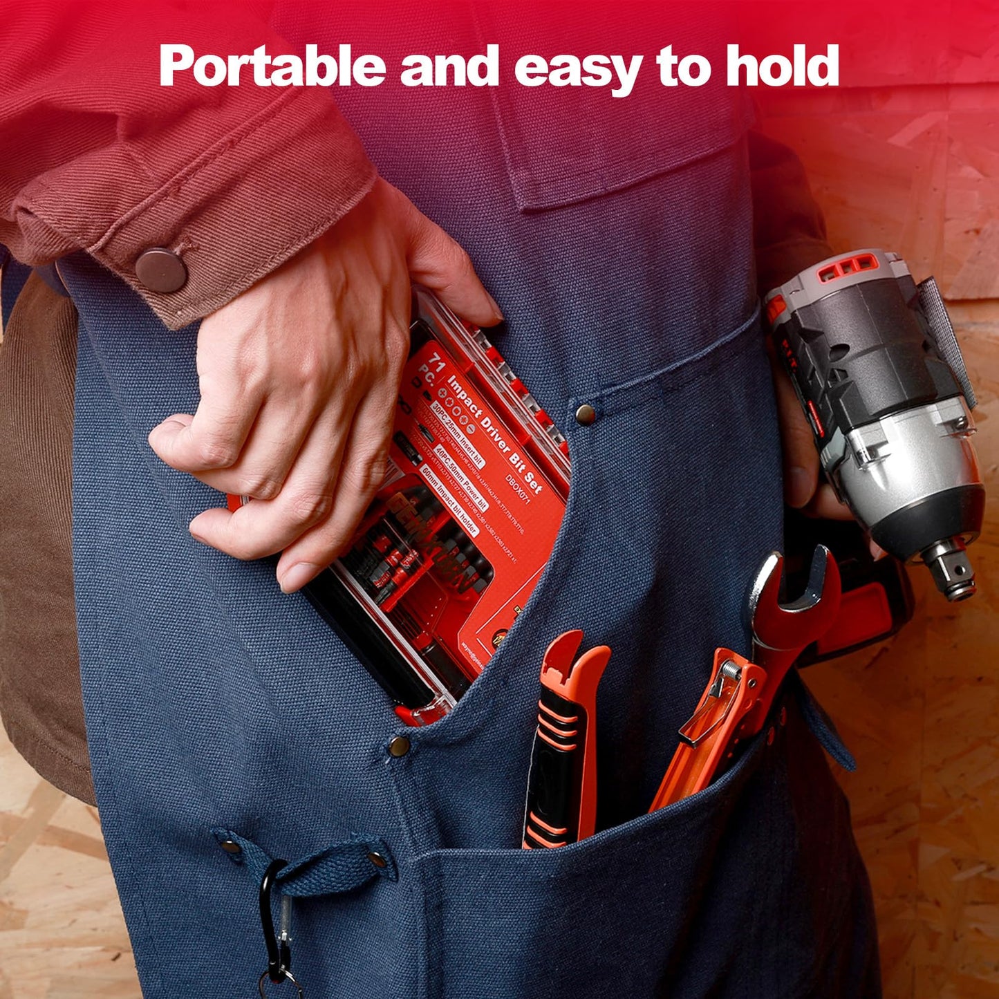 Geinxurn IPX4 Waterproof Small Storage Parts Organizer, Small Parts Case with Removable Dividers, Screwdriver Bit Set Box