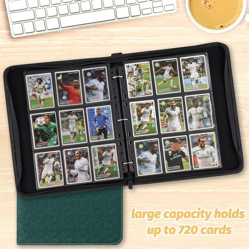 GERMUN Premium Zip Trading Card Binder - 9 Pocket Album for MTG, TCG & Sports Cards | Dark Green, 720 Double-Sided Pockets