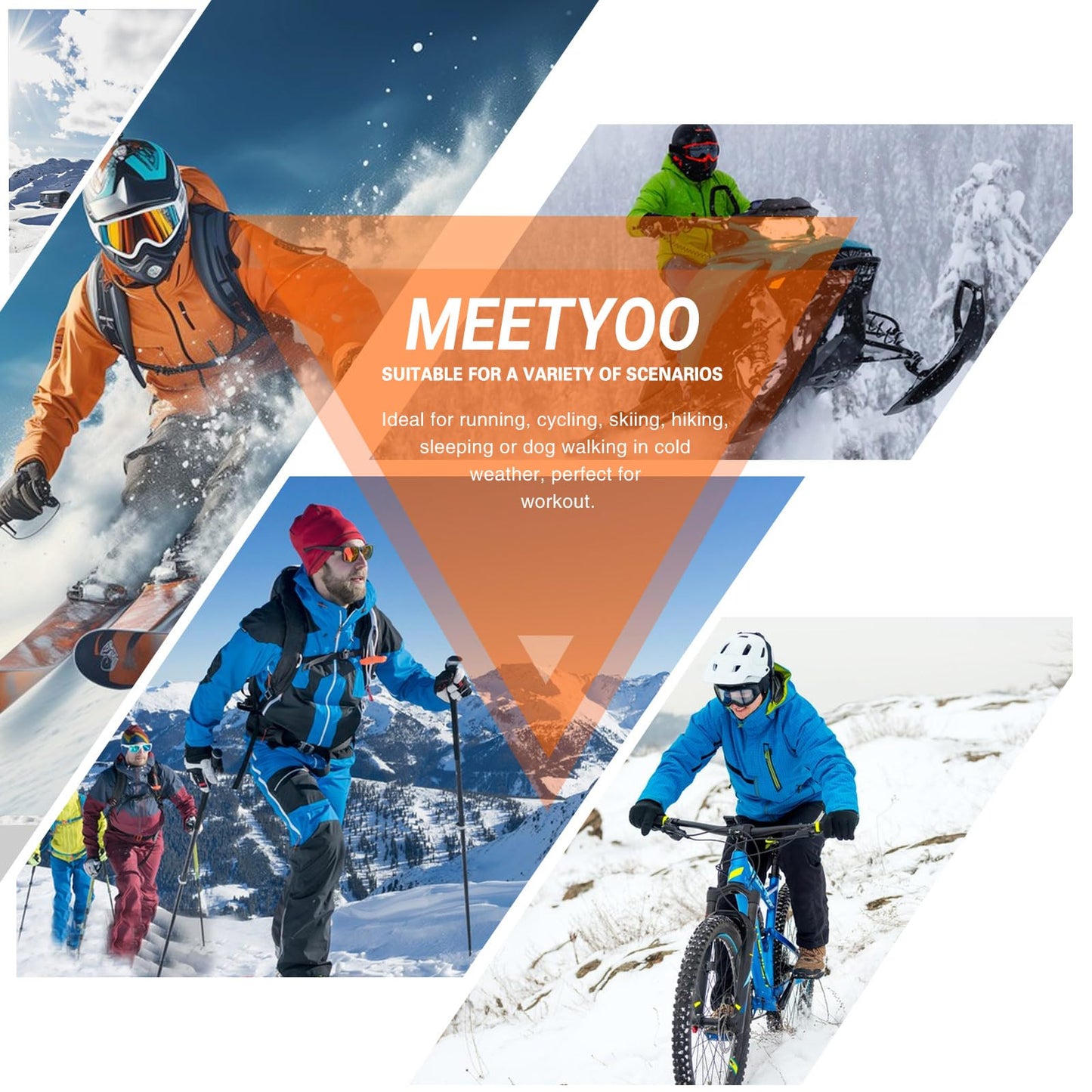 MeetHoo Men Thermal Underwear Set Long Johns with Fleece Lined Base Layer Men Cold Weather Top Bottom for Skiing Running