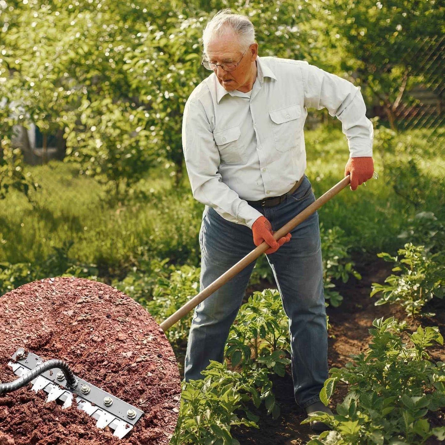 2025 New Gardening Hand Weeder Tool,Gardenia Iron Weeding Rake ,Manual Weeder Tool with Detachable Blades,Tool for Effortless Weed Removal, Flower Beds & Vegetable Patches (No Wooden Handle)