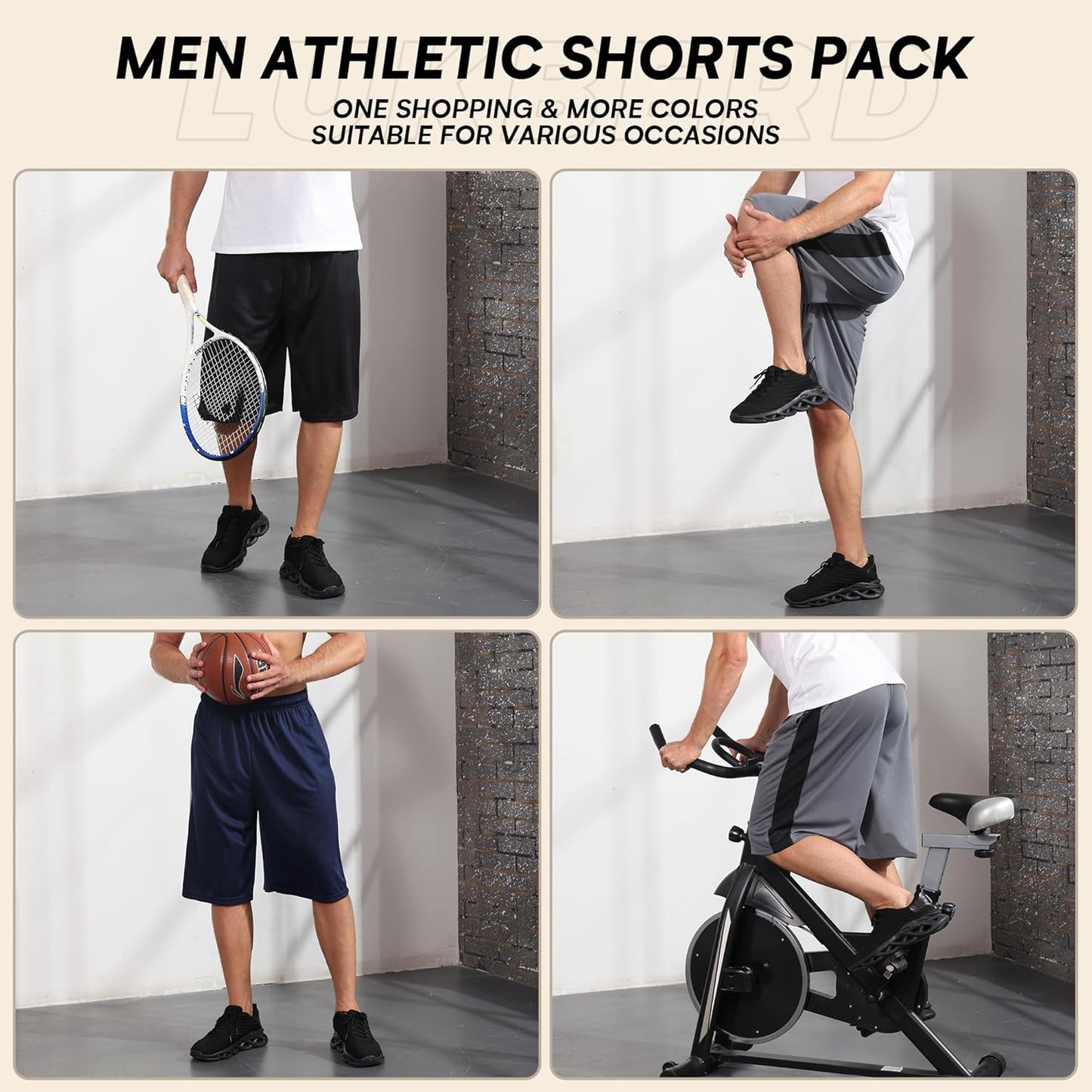 Skiennix Men's Athletic Shorts - Quick Dry Camo Basketball Gym Shorts with Pockets