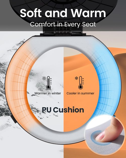 TRIPTIPS 2025 New Upgrade Retractable Portable Toilet Foldable with Soft Cushion Height Adjustable Travel Toilet for Car Camping Toilet Porta Potty for Adults and Kids, Portable Toilet for Camping