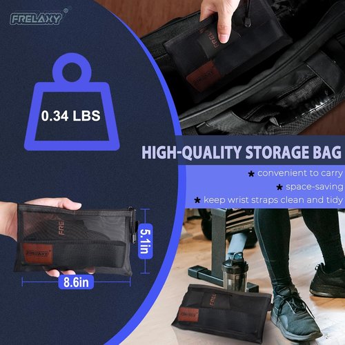 Frelaxy Weight Lifting Wrist Straps - Cushioned Grips for Men & Women | Durable Double Layer Leather