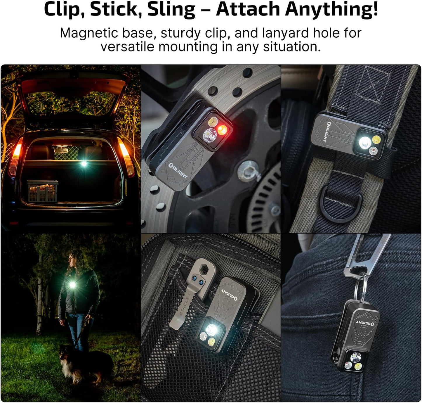 OLIGHT Oclip Pro Rechargeable EDC Flashlight - 500 Lumens, Magnetic Clip-On Light for Outdoor & Indoor Use
